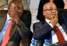 • Mr Ramaphosa (right) succeeded Mr Zuma as South African president