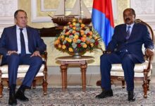• Mr Lavrov (left) has met Eritrea’s President, Isaias Afwerki, in Asmara