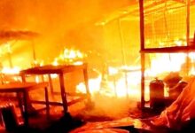 • Shops gutted with fire