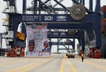 • A view of the newly commissioned Lekki Deep Sea Port in Lagos, Nigeria,