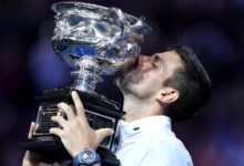 • Novak Djokovic celebrate with the trophy
