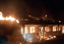 • A four-bedroom house has been burnt in Krofrom