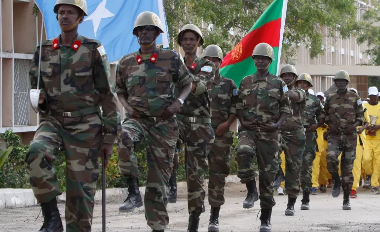 • Somali military march at a Ministry of Defence compound in Mogadishu