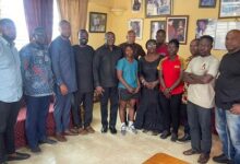 • The delegation and the family of late Aboagye after the visit