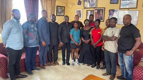• The delegation and the family of late Aboagye after the visit