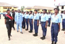 Mr Agyepong inspecting the passing-out parade