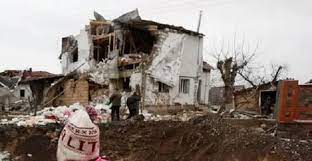 The aftermath of a Russian strike was seen on Thursday in the town of Hlevakha, outside Kyiv