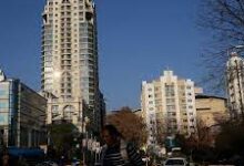 • Michelangelo towers are seen as pedestrians walk in Johannesburg Washington