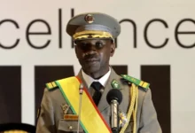 • Mali transitional President Colonel Assimi Goita during his swearing-in in Bamako, Mali on June 7, 2021