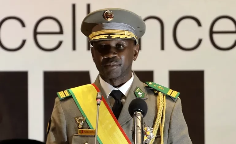 • Mali transitional President Colonel Assimi Goita during his swearing-in in Bamako, Mali on June 7, 2021