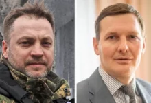 • Interior Minister, Denys Monastyrsky, and first deputy minister,Yevhen Yenin