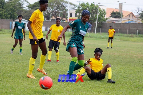 • A scene from the game between Hasaacas Ladies and Faith Ladies