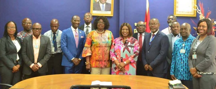 • Ms Owusu-Banahene (fifth from right) with other dignitaries during the visit