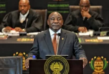 • South African President Cyril Ramaphosa delivers his State of the Nation address to MPs in Cape Town