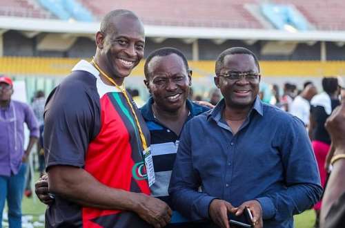 Flashback: Mr Nunoo Mensah (right) with Mr Herbert Mensah after a Rugby event in Accra