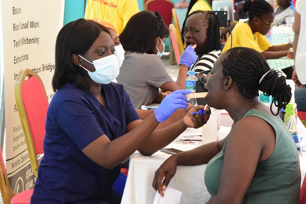• Some nurses attending to some members of the community during the exercise