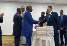 • Mr Seini in a handshake with Egyptian Ambassador to Ghana, Aldesouky Mahmoud Youssef while other dignitaries look on