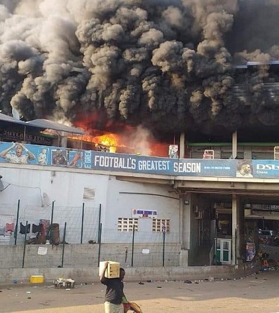 • The Kejetia Market part of which caught fire