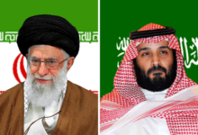 • Irans leader, Ali Khamenei, (left) and Saudi Crown Prince