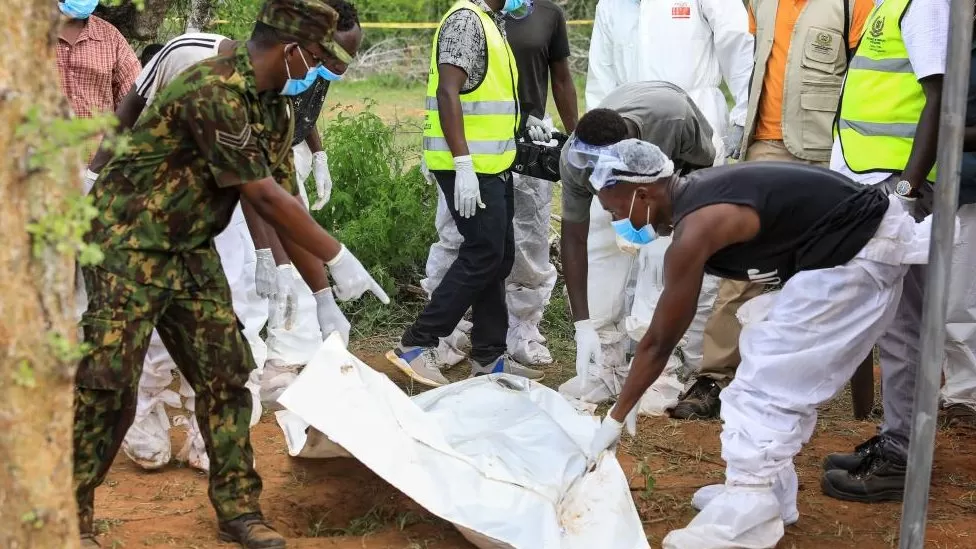 Detectives and forensic experts began examining the site