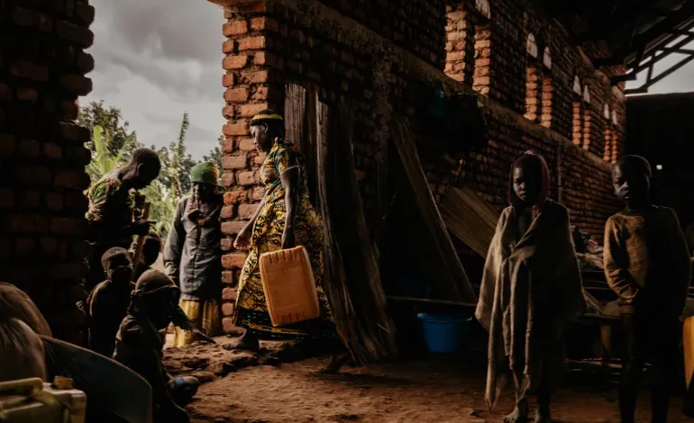 Displaced people live in church buildings after fleeing the Ituri conflict in the DRC