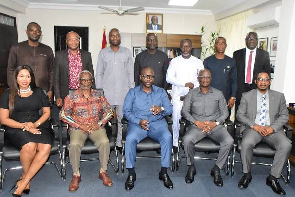 • Mr Francis Asenso-Boakye (middle) with the board members Photo: Seth Osabukle