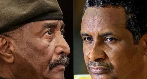 Sudan's Army Chief Abdel al-Burhan (left) and his deputy Mohammed Daglo