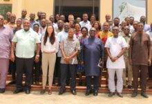 Mr Quartey(right) and Mr O.B Amoah (third from right) with other participants after the programme