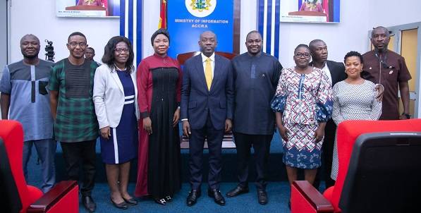Mr Kojo Oppong Nkrumah (middle) with other dignitaries after the programme