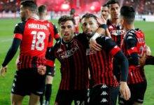 • USM Alger players celebrating their way to the final