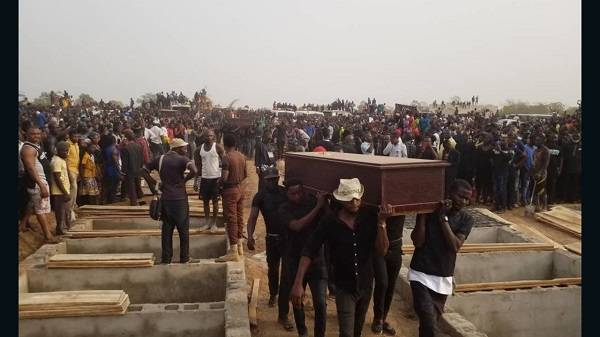 Mass burial have been held for people who died in the communal clashes