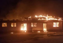 The fire engulfed a secondary school dormitory and trapped students