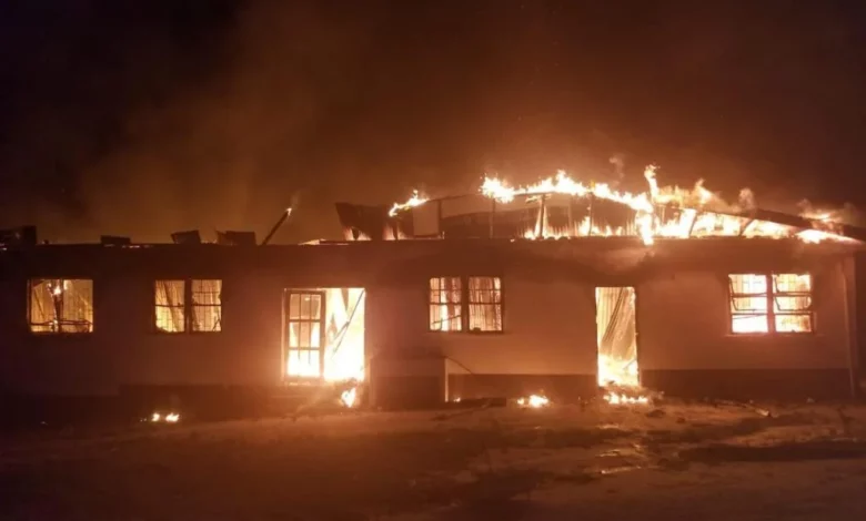 The fire engulfed a secondary school dormitory and trapped students