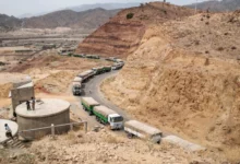 A convoy of trucks from WFP makes its way to Tigray