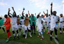 • Nigerian players cannot control their joy after their win over Italy