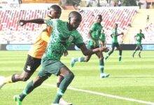 An action scene from the Nigeria v Zambia game