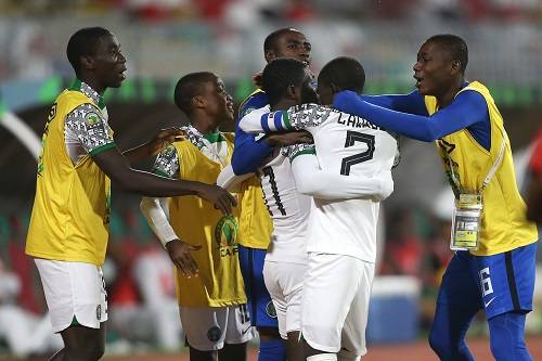 Nigeria celebrating their victory over South Africa