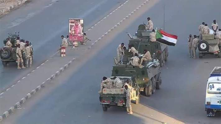 Army convoys deployed on the main streets in Khartoum