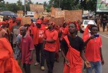 Residents of Teshie in a demostration