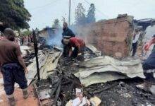 The scene after the one of the fire outbreak