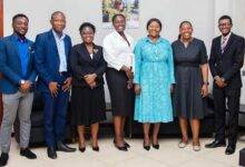 Ms Oteng-Mensah (third from right) with the delegation from IJM Ghana