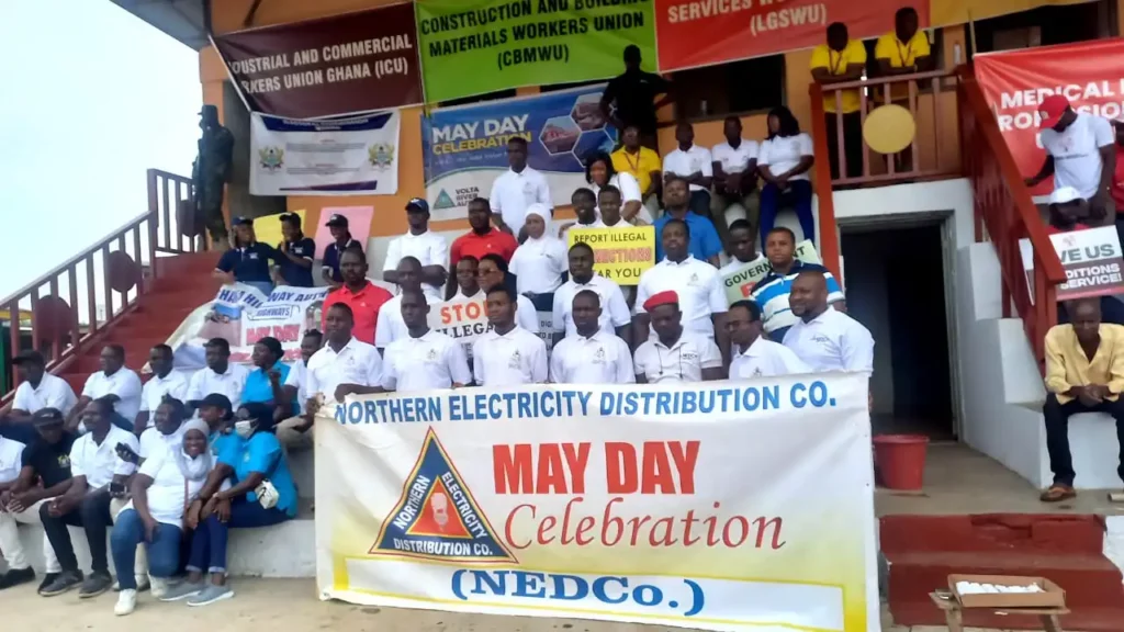 Workers of NEDCo during the May Day celebration 