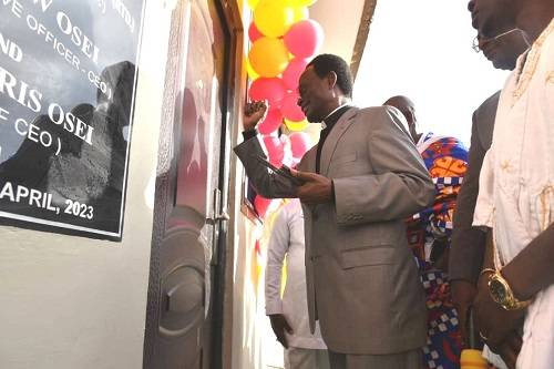 Apostle Professor Opoku Onyinah inaugurating the facility.