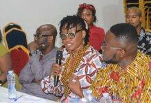 Mrs Juliet Yaa Asantewaa Asante (middle) speaking at the meeting