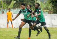 Dreams FC players celebrating their quarter final win over Legon Cities