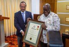 President Akufo-Addo receiving the citation