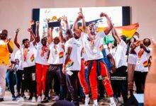 Members of Team Ghana in a jubilant mood