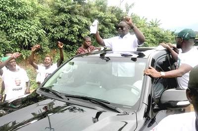 Mr James Gyakye Quayson, celebrating after winning the elections