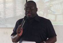 Mr George Asiedu (inset) speaking at the programme