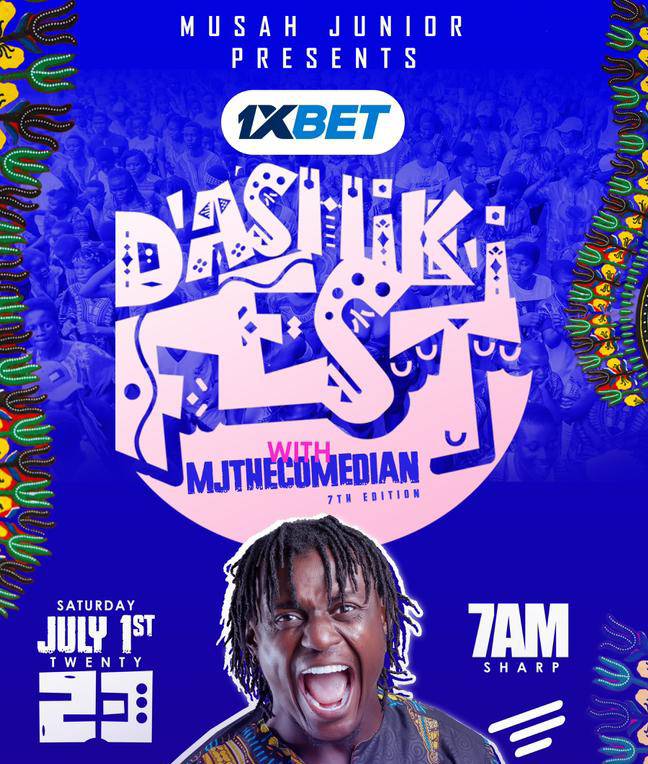 MJ The Comedian announces the 7th edition of '1xbet Dashiki Fest,'